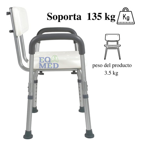 Medline Mds89745ra Silla De Regadera Con Reposabrazos Acolch