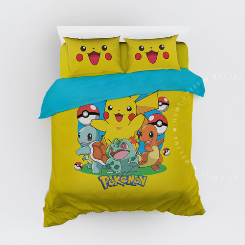 Acolchado Infantil Pokemon 1 1/2 P. Opcion Nombre