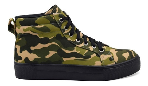 Tenis Camuflaje Militar Verde Botita