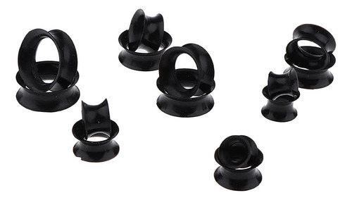 2 X 7 Pares De Parches De Silicona Flexibles Tapones Negro