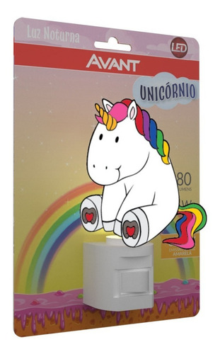 Imagem 6 de 6 de Luz Noturna Led Abajur Tomada Infantil Unicórnio 1w Avant