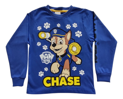 Camiseta Camisa Inverno Manga Longa Chase Patrulha Canina