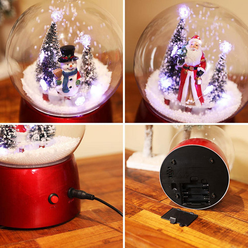 Bola De Nieve Iluminada Para Decoración Navideña, Regalo