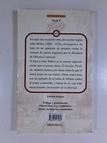 Areopagitica - John Milton - Libro Nuevo