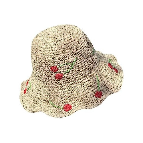 Sombrero De Paja Para Mujer, Sombrero De Sol De Playa Junto 