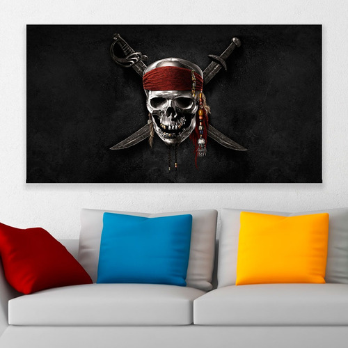 Cuadro Decorativo Piratas Del Caribe Calavera Art 80x50cm