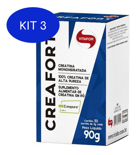 Kit 3 Creafort 30 Sachês De 3g Vitafor