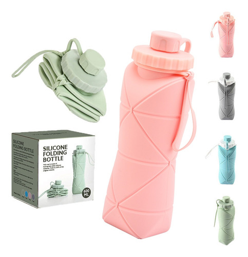 Botella Agua Plegable Silicon Viaje Oficina Fitness Vaso