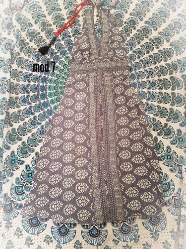 Zestido Hindu Espalda Descubierta Sobrefalda Mandala Moda 2