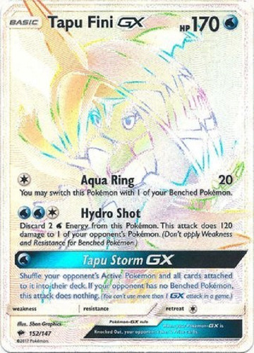 Tapu Fini Gx 152/147 Hyper Raro Pokemon Tcg