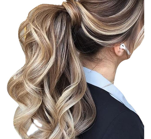 Pelucas De Pelo Natural Con Forma De Cola De Caballo Larga Y