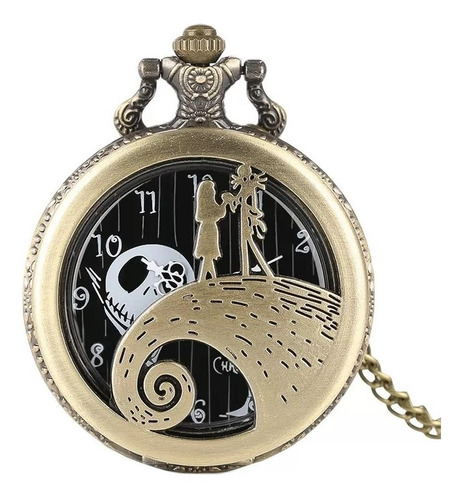 Reloj De Bolsillo Vintage Jack Skellington El Extraño Mundo