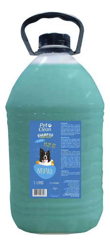 Shampoo Cães Gato Pet Clean Profissional Neutro 5 Lt