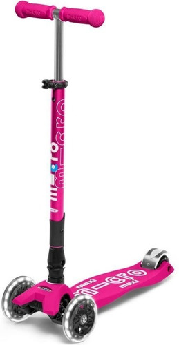 Scooter Maxi Micro Deluxe Foldable Led Shocking Pink