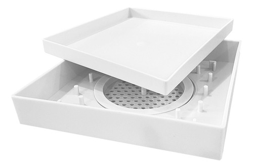 Ralo 15x15 Invisível Oculto Branco Saída 100 E 150 Banheiro