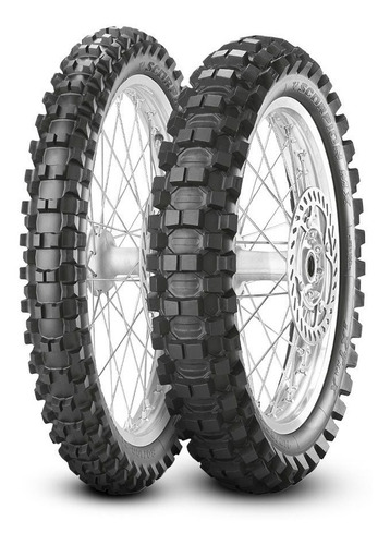 Par Pneu 80/100-21 + 100/90-19 Extra X Cross Trilha Pirelli