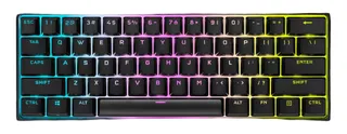 Teclado gamer Corsair K65 RGB MINI K65 QWERTY Cherry MX Red color negro con luz RGB