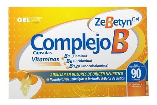 Complejo B Zebetyn Caja Con 90 Cápsulas (3 Cajas Con 30 C/u)