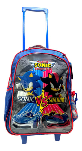 Mochila Super Sonic Con Rueditas Carro Infantil Reforzada ++