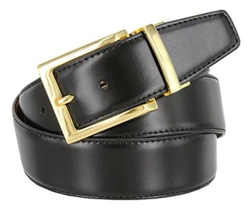 Cinturón Casual De Vestir De Cuero Genuino Reversible Para H