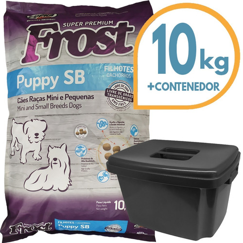 Comida Perro Cachorro Frost Sb Raza Peq 10,1 Kg + Contenedor