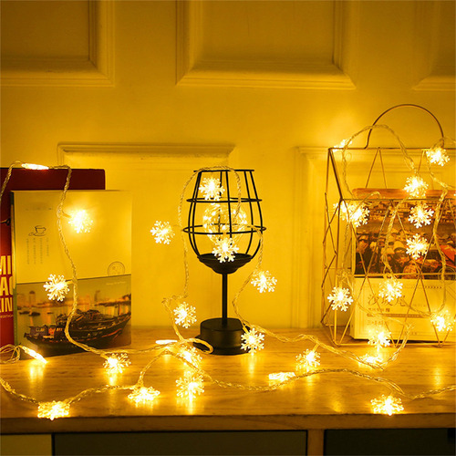 . Guirnalda De Luces Navideñas Con Forma De Copos De Nieve,