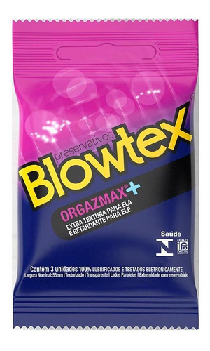 Imagem 1 de 6 de Preservativo Blowtex Orgazmax C/ 3 Unidades