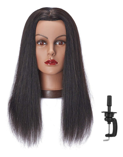 Hairlink 20-22 '' Cabeza De Maniqu Con Cabello Humano Estilo