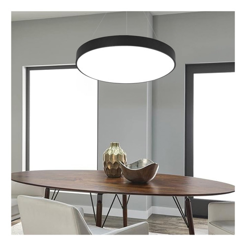 Lámpara Led Circular Negro 50w/60cms Luz Fría