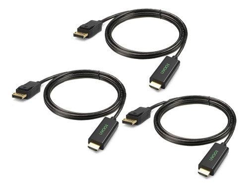 Uvooi Cable Displayport A Hdmi, Paquete De 3, Puerto De Pant