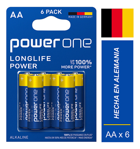 Pilas Aa Alcalinas Powerone 6 Unidades