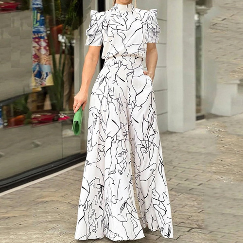 Imagen 5 de 6 de Conjunto De Camisa De Cintura Alta + Pantalón