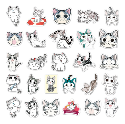 Adesivo Kawaii De Desenho Animado Japonês Cute Chi Cat 10/30