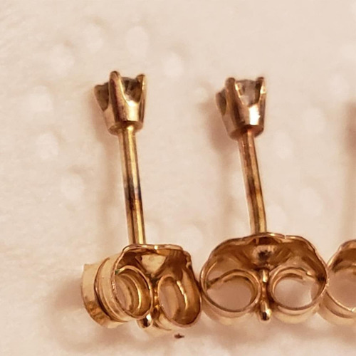 Aretes De Oro 14 Quilates Con Cierre Amarillo 3 Pares
