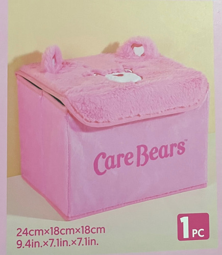 Caja Cubo Almacenamiento Miniso Care Bears Ositos Cariñosito Rosa Lisa