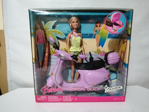 Barbie Tropical Beach Vespa Completa En Su Caja Año 2007 Mtl