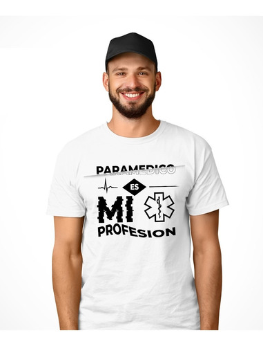 Camiseta Paramedico De Hombre Profesion Blanco Cleen Alexer