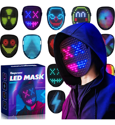 Máscara Led Ompusos Light Up Con Sensor De Gestos Para Adult