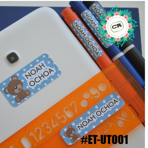 Etiquetas Personalizada Ropa Utiles Escolares Nombre Combo H