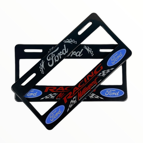 Par De Marcos Portaplacas Ford Racing Tipo Europeo Ancho Se