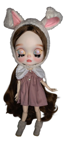 Muñeca Blythe Round Face Bunny Articulada 30cm Nueva (Usado)
