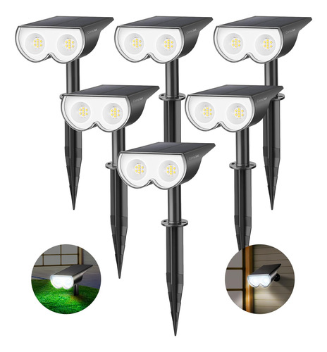 Focos Solares Para Exteriores Jardin Luz Automatica Patio Cool White 6500k