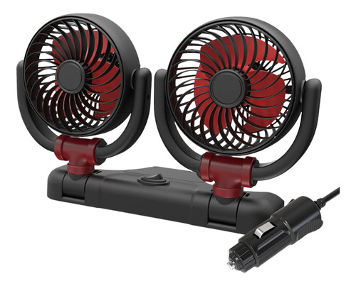 Ventilador De Coche De Doble Cabezal, Ventilador De Rojo 24v