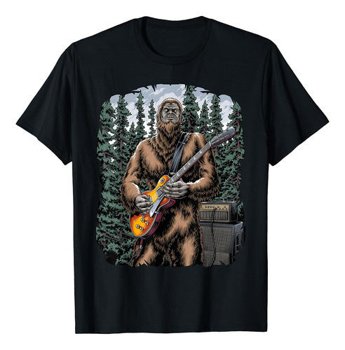 Rock On Bigfoot Sasquatch Ama El Rock And Roll - Polera Gr