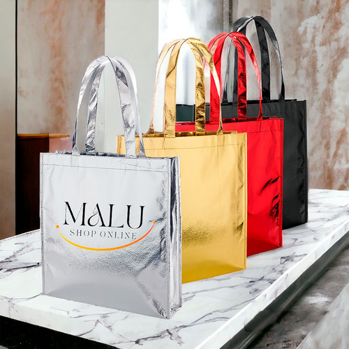 100 Bolsas Metalizadas Personalizada Com Sua Logomarca 20x30