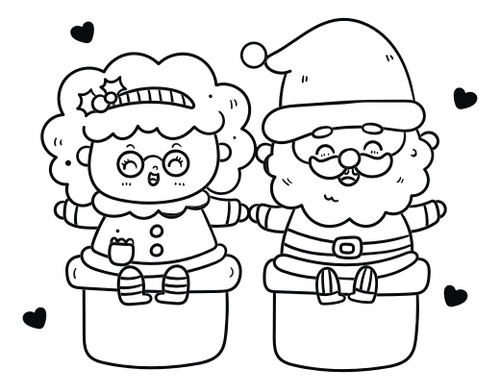 Casal Noel Cartela De Carimbos