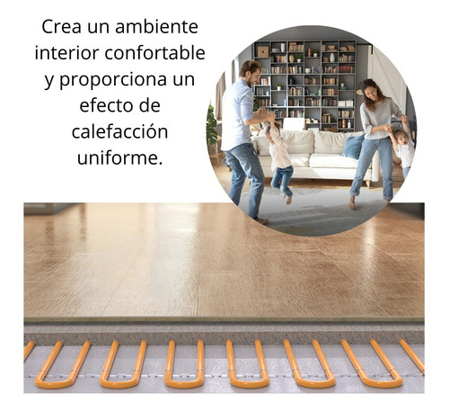 Imagen 5 de 10 de Piso Radiante Eléctrico Malla 10m2 Termostato Wifi Suelo