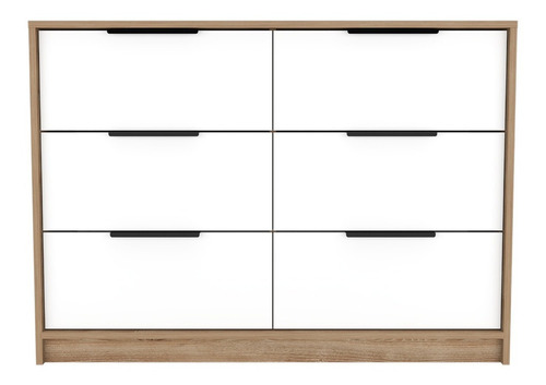 Cómoda Organizador Wesley, Miel Y Blanco. Color Marrón claro