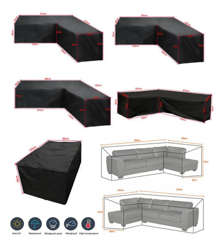 Anti-uv En Forma De L Muebles De Jardín Los 200x270x82cm