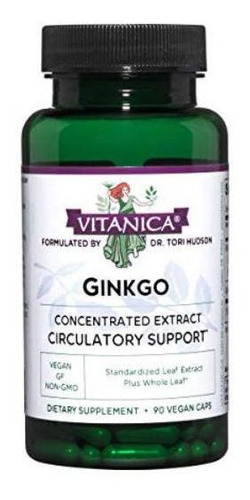 Vitanica, Ginkgo, Extracto De Ginkgo Plus, Vegano, 90 Cápsu